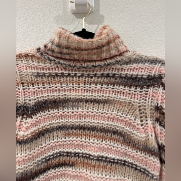 NWT A.L.C. Selina Space Dye Striped Wool Alpaca Blend Turtleneck Sweater Small - Picture 11 of 16
